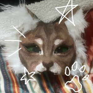 Brown therian cat mask feline animal mask